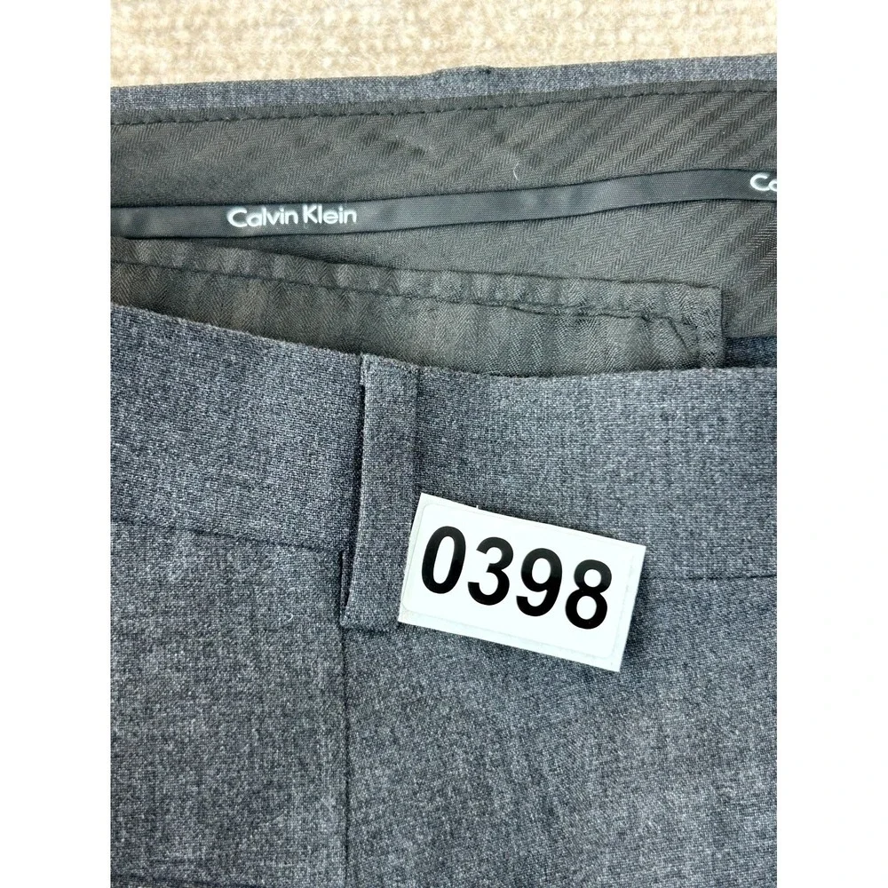 Calvin Klein Dress Pants Men 36x32 Black Stretch Mid Rise Straight Formal Office